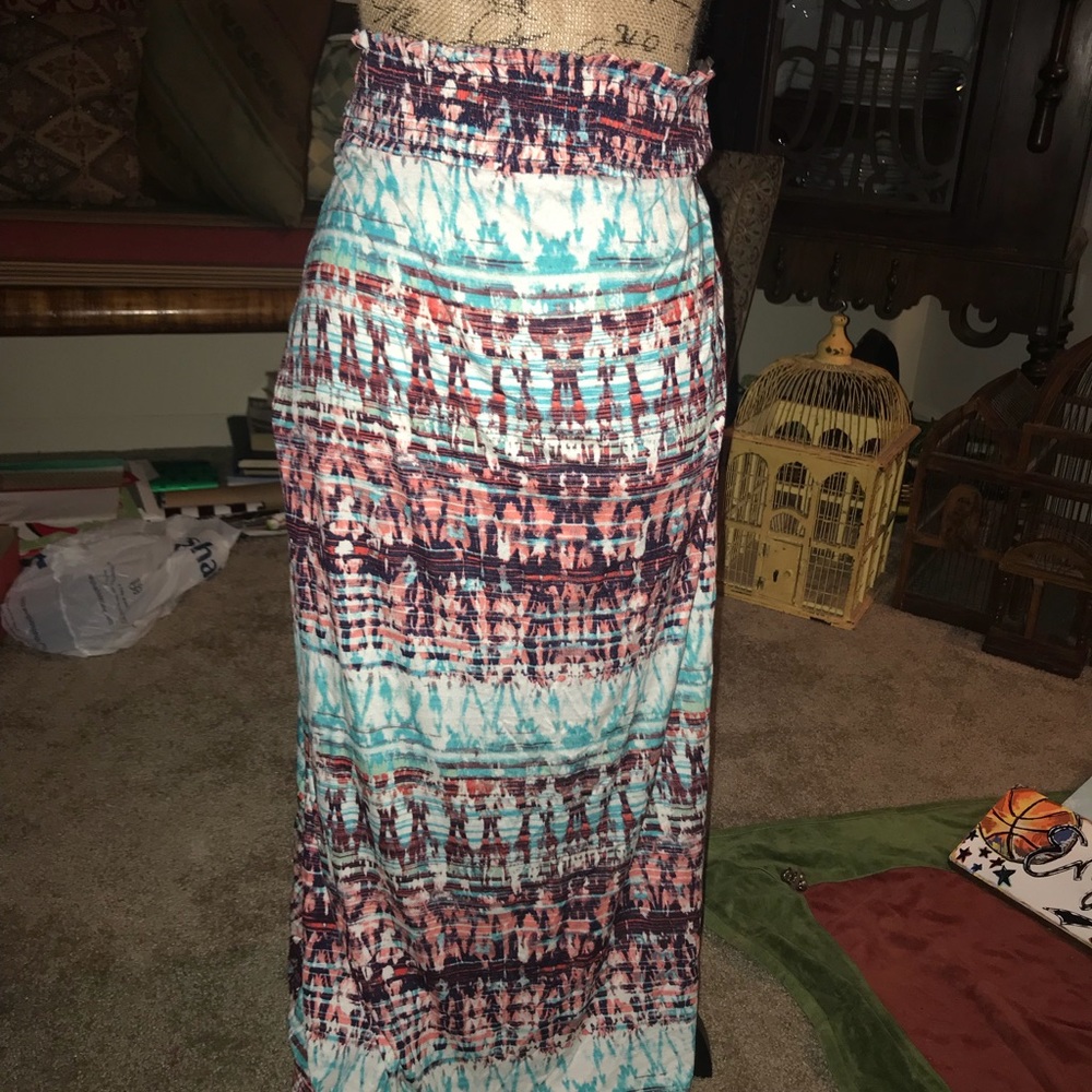 Print long skirt